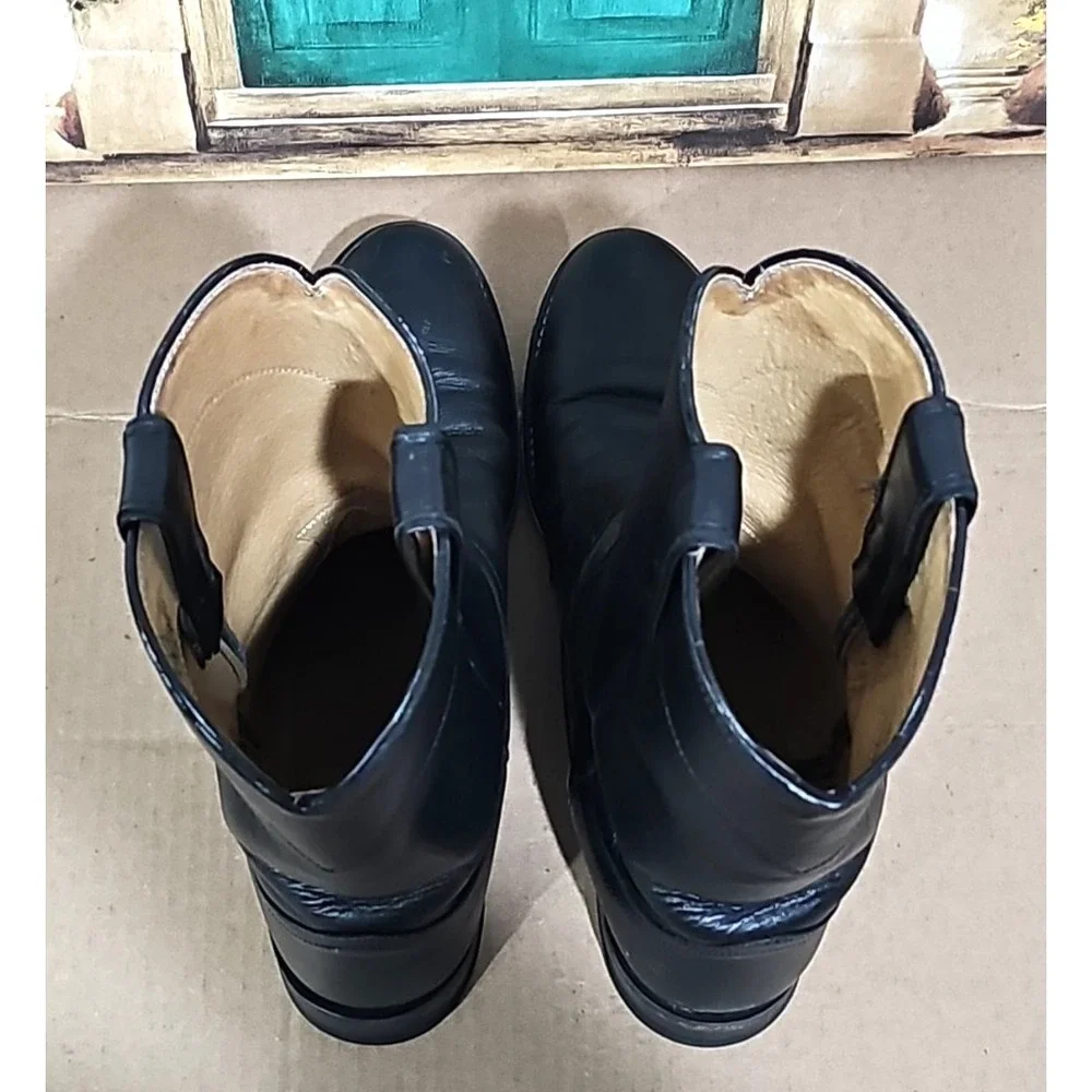 Justin Leather Boots Black Size 10.5 D Comb Last Style‎ 3133
